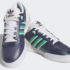 (BRAND NEW) Men's Adidas Originals Rivalry Low Shoes; Sz. 17; Navy/Green/Grey